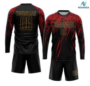 Maillot de football imprimé numériquement, jersey en polyester respirant, uniforme unisexe à manches longues, style éclaboussures de peinture - Product Image 5