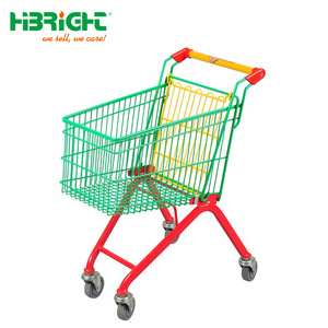 High Capacity Mesh Unfolding Zinc Powder Coated Customized Logo Durable Convenient Smooth <b>Mobility</b> Kids <b>Trolley</b> for Supermarket - Product Image 4