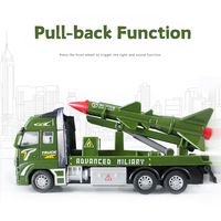 PANDAS 1:24 Modèle réduit de voiture en métal simulé camion missile à tirer en alliage militaire jouet pour garçons