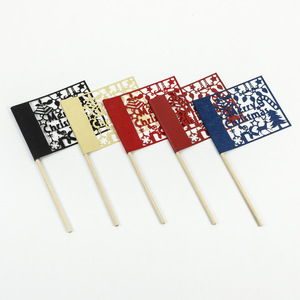 ธงตกแต่งวันเกิด TYLOO ธงกระดาษ ธงคริสต์มาส สุขสันต์วันคริสต์มาส เบอร์เกอร์ พิซซ่า ธงไม้จิ้มฟันขนาดเล็กแบบสร้างสรรค์ - Product Image 3