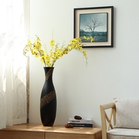Grand Vase noir Antique chinois sur pied, Vase de sol, Design d'intérieur d'hôtel, de maison, haut de gamme, 1 pièce