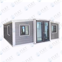 FLKT Maison d'hôtes de luxe moderne pour jardin, conteneur extensible 20ft 40ft, 2 chambres, mobile, ignifuge, résistant aux intempéries, type « Granny »