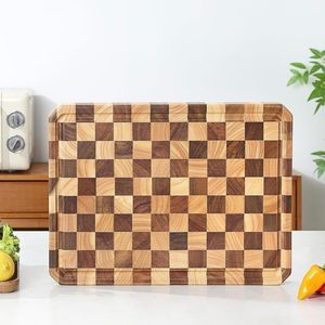 เขียงไม้กระถินณรงค์ลายตารางแบบใหม่ สำหรับใช้ในครัวเรือน  แบบหนาพิเศษ - Product Image 2