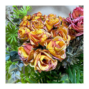 Fleurs séchées artificielles hautes belle série d'automne bords rôtis à la main populaires 20 fleurs 2 bourgeons Photo de Noël - Product Image 1