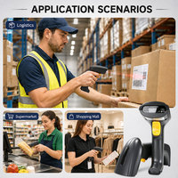 Lecteur de codes-barres sans fil 1D 2D YUANAIDC, lecteur de codes QR portable, pistolet de numérisation filaire USB 2.4G pour supermarché, entrepôt, inventaire