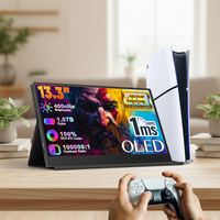 Moniteur de jeu portable OLED SIBOLAN 13,3 pouces, résolution 4K, temps de réponse de 1 ms, panneau IPS 100% DCI-P3, haut-parleur intégré, usage professionnel