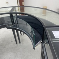 Vitrine à bijoux en verre haut de gamme Hongzhan, cadre en acier inoxydable plaqué titane, verre trempé transparent, pour centre commercial