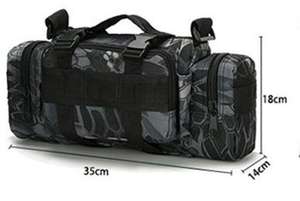 Sac de taille tactique multifonctionnel pour les sports de plein air, le cyclisme, design bandoulière, fermeture éclair, nylon imperméable, sac de taille magique 3P - Product Image 2