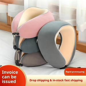 Cadeaux de bureau, voyage d'affaires, oreiller de soutien cervical en U, voyage longue distance, siège de voiture, mousse à mémoire de forme, sieste en <span class=keywords><strong>avion</strong></span>, 100% coton - Product Image 5