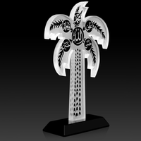 Trophée d'arbre en cristal clair Noble avec mots arabes personnalisés Logo gravé cadeau religieux Business récompenses islamiques artisanat à la main