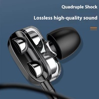 Earphone Wired In-Ear Dual Dynamic dengan Konektor Tipe-C, Suara HiFi Quad Driver Canggih untuk Kebanyakan Ponsel