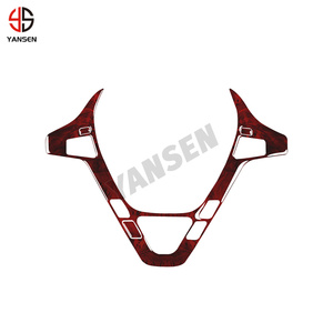 Autocollant de cadre de garniture de couverture de <span class=keywords><strong>panneau</strong></span> de volant de Grain de <span class=keywords><strong>bois</strong></span> rouge pour Honda Acura MDX 07-13 accessoires de décorateur d'intérieur de voiture - Product Image 3