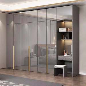 Armario <span class=keywords><strong>de</strong></span> Dormitorio <span class=keywords><strong>de</strong></span> Cinco o Seis Puertas, Diseño Minimalista <span class=keywords><strong>de</strong></span> Lujo Ligero, Madera Brillante, Pintura Ecológica - Product Image 2