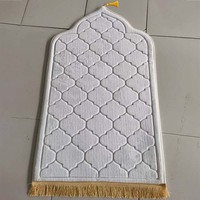 Ensemble cadeau de tapis de prière islamique, tapis de prière doux en peluche, style uni, motif puzzle, antidérapant, couleur personnalisable