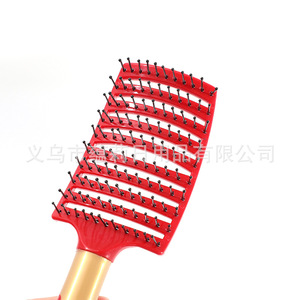 Peigne à coussin d'air pour femmes, brosse à cheveux de massage en plastique rouge avec picots métalliques, outil de coiffure pour cheveux longs, usage domestique - Product Image 1