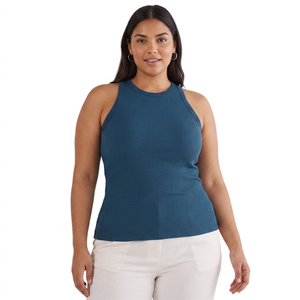 Plain Tank <b>Top</b> Women OEM Cotton Fabric Soft Breathable Lightweight Basic Casual Wear For Everyday Use - Product Image 1