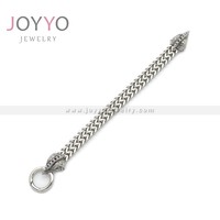 Bracelet Gothique Punk à Double Tête en Acier Inoxydable pour Homme Forme Animale Chien Renard Cochon Coq
