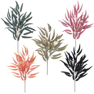 Feuilles simulées, feuilles de saule Extérieur intérieur décoration de mariage simulation plante artificielle feuilles de saule vert