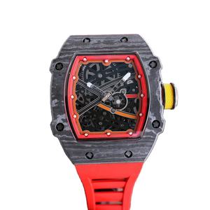 Reloj de Pulsera Deportivo de Lujo para Hombre, Mecánico Automático, con Caja de Fibra de Carbono Blanca 67-02 y Correa de Goma Azul Claro, en Oferta - Product Image 2