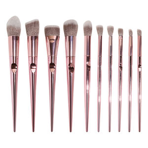 Ensemble de pinceaux de maquillage métalliques or <span class=keywords><strong>rose</strong></span> 10 pièces de haute qualité pinceau de maquillage professionnel en gros pinceau synthétique haut de gamme permanent - Product Image 5