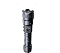 Senter LED Ungu/Putih Terang Tinggi Grosir, Dapat Diisi Ulang 18650, Zoom, Portabel untuk Luar Ruangan, Senter Mini Rumah Tangga