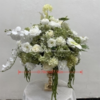 Grande boule de fleurs artificielles de 70 cm, décoration d'intérieur, bleu marine, blanc, noir, rose en soie, centre de table fait main