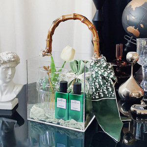 KEJEA Élégante Boîte de Présentation Florale en Acrylique Lavable et Écologique avec Poignée Dorée, Facile à Assembler pour la Vente au Détail Moderne et Transparente - Product Image 1