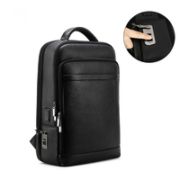XL375 étanche décontracté étudiant sac à dos nouvelle pochette d'ordinateur pour hommes USB charge en cuir véritable sac à dos pour ordinateur portable pour voyage d'affaires