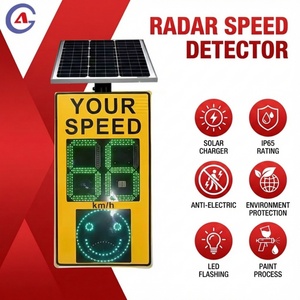 Señalización de Velocidad con Radar Solar LED para Exteriores Guangan, Pantalla Digital, Panel de Advertencia de Tráfico Rectangular de Aluminio para Seguridad Vial - Product Image 1
