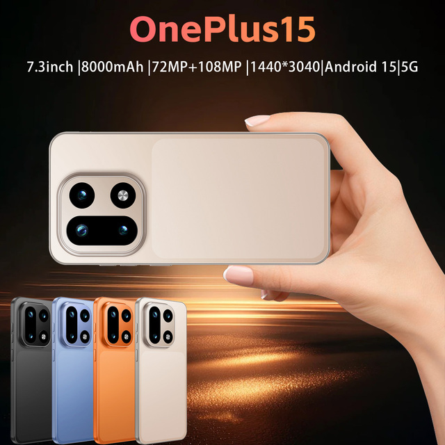 OnePlus 15 Smartphone 7.3 Inch Screen 72MP+108MP Gaming Dual Camera 8000mAh Battery 16GB RAM 1TB ROM Global 5G LTE Dual SIM GPS