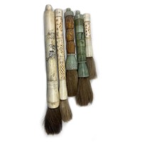 Grande brosse chinoise en jade naturel sculptée sur os de bœuf de style ancien pour la décoration de meubles