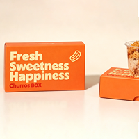 Boîtes à churros sur mesure en matériau recyclé, design simple, pliables, grande capacité, qualité alimentaire, sûres pour les churros