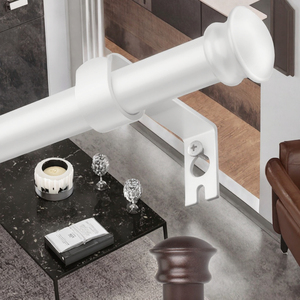 Supports de tringle à rideau décoratifs CorkLatta en acier inoxydable blanc, 30/45 pouces, diamètre 5/8 pouce, pour chambre et salon - Product Image 2