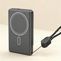 Nouvelle batterie externe sans fil à charge rapide en alliage d'aluminium magnétique 5000mAh 10000mAh avec entrée/sortie Type-C et protection contre la surcharge pour