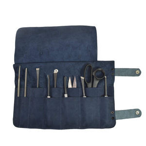 Customized genuine leather scissors <b>tool</b> <b>bag</b>, hair styling <b>tool</b> storage <b>roll</b> <b>bag</b>, hairstylist folding comb <b>bag</b> - Product Image 1