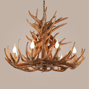 Lustre moderne en fer forgé avec pampilles en résine, suspension réglable en métal pour la maison, le hall d'hôtel, le <span class=keywords><strong>restaurant</strong></span>, blanc chaud - Product Image 1