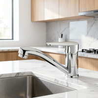 Robinet de cuisine au design minimaliste moderne, installation sur plan, corps en alliage de zinc, noyau en céramique, idéal pour les hôtels et appartements