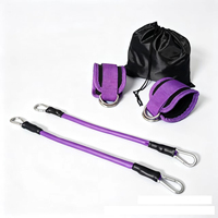 Ensemble de tubes de résistance TPE robustes avec manchettes de cheville rembourrées en néoprène, bandes de fitness pour l'entraînement des jambes et des fessiers à domicile avec sac de rangement