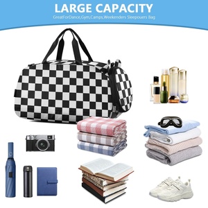 Wholesales Custom Black and <b>White</b> Leisure Travel <b>Bag</b> Dry and Wet Separation <b>Small</b> Duffel Fitness Training <b>Bags</b> for Kids Adults - Product Image 4