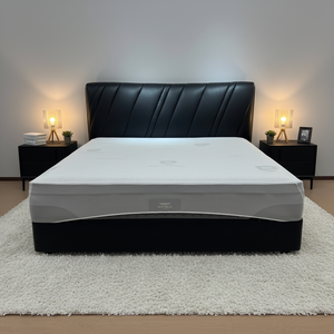 Кровать Vonliva <span class=keywords><strong>Modern</strong></span> Luxury Eco-Friendly King-Size с мягким изголовьем из пенополиуретана и кожаной обивкой, каркас из сосны, производство Сычуань, комфортная. - Product Image 1