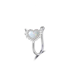 Chaîne de ventre tendance en acier inoxydable CRYSPURE avec opale en forme de cœur, plaqué argent, pour mariage, fiançailles, <span class=keywords><strong>piercing</strong></span> de nombril - Product Image 2