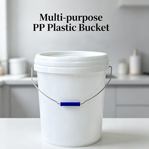 Seau en plastique multi-tailles en gros avec logo personnalisé, seau en plastique avec couvercle pour le nettoyage, le stockage et le transport de boissons - Product Image 1