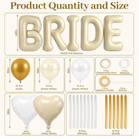 Ballons lettres blancs de qualité supérieure pour décorations de table, enterrement de vie de jeune fille, fête prénuptiale, ensemble de ballons décoratifs, vente en gros
