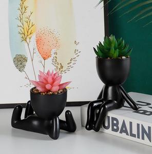 Vasi per <span class=keywords><strong>Piante</strong></span> <span class=keywords><strong>Grasse</strong></span> in Ceramica Cromata Retrò Personalizzati, Ecologici, Bianchi, per Decorazione Casa - Product Image 5