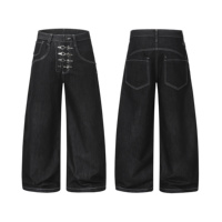 Jeans Homme Baggy Grande Taille Personnalisables en Coton Vintage de Haute Qualité avec Fermoir Pompier – Fabricant de Jeans de Créateur Tendance