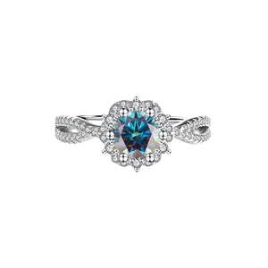 Anello di Lusso MuShan in Argento Sterling 925 con Diamante Moissanite, Anello di Fidanzamento Placcato Oro 18K, Brevetto MST - Product Image 4