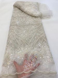 NI.AI Nuevo Diseño de Tela de Encaje con Lentejuelas Brillantes y Bordado Floral, Tela de Lentejuelas, Encaje con Cuentas, Encaje de Perlas - Product Image 6