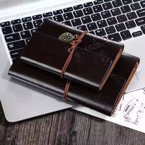 PU Color <b>A6</b> Leather Notebook Leaves Restoring Ancient Ways Notepad Japan and South Korea Stationery Gift - Product Image 6