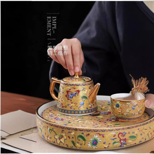 Tetera de Cerámica Esmaltada Estilo Chino de 1.5L con Tapa, Juego de Té Retro de Lujo para el Hogar - Product Image 2