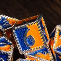Ensemble de dés polyédriques en métal de 7 pièces avec logo personnalisé, fabriqué à la main pour les jeux de rôle Dungeons & Dragons et les jeux de société